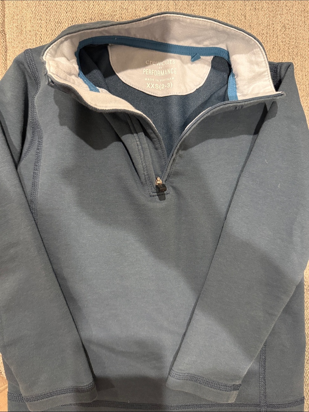 Crewcuts Performance Kids Quarter-Zip Performance Fabric LongSleeve - Slate Blue